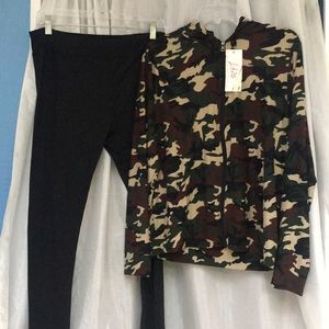 Super soft camo full zip outfit